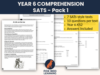 KS2 SATs Reading Comprehension – Year 6 | 7 SATs-Style Texts with Questions (Pack 1)