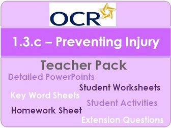 New OCR GCSE PE - 1.3.c. Complete Teacher Pack (Preventing Injury)