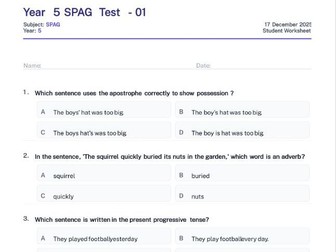 Year 5 SPAG