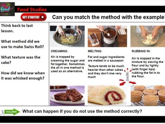 KS3 Food technology Theory  Cake Making Methods Written Assessment