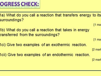 GCSE AQA C7 Energy changes Powerpoints, exam questions and activities