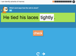 I can identify adverbs of manner - Interactive Activity - Year 3 Spag