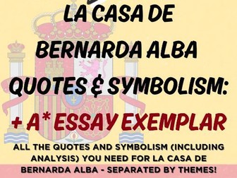 LA CASA DE BERNARDA ALBA SYMBOLISM & QUOTE BANK WITH A* ESSAY EXEMPLAR A LEVEL SPANISH