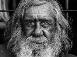 Model example for writing to describe KS3 KS4 - old man's face.