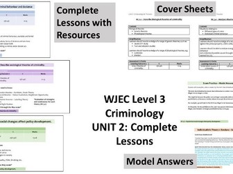 Unit 2 Criminology: Complete Lessons and Resources