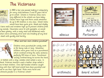 KS2 Victorian Schools  Reading Task/ Vocab cards/  2 comprehensions with SATS style questions
