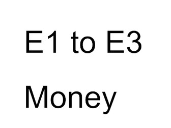 Money for E1 to E3 Functional Maths slides (set 12)