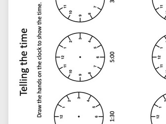 Telling the time activity