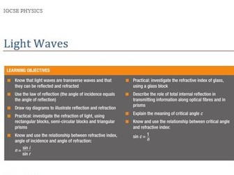 Light Waves Revision Notes