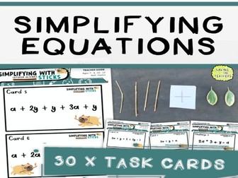 Simplifying Equations Task Cards - Outdoor Algebra