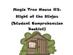 Magic Tree House Book 5: Night of the Ninjas Reading Comprehension Packet