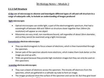 A level OCR Biology - Module 2 revision notes