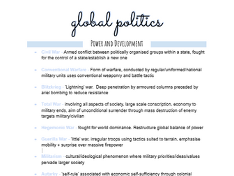 Edexcel A-Level Politics: Global - Power and Development Notes
