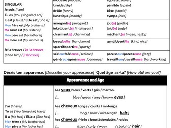 Personality/Appearance Sentence Builder