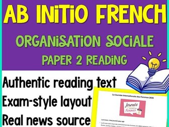 IB French ab initio Reading | International Women's Day | Social Organisation