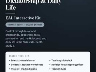 IGCSE History 0470: Nazi Germany — Dictatorship & Daily Life EAL Unit
