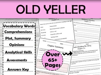 Old Yeller Novel Study