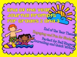 30 End of the Year Journal Prompts for 2nd and 3rd Grade - Bell Ringers, Centers, Journals, More