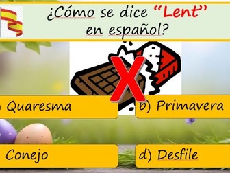 ¡Feliz Pascua! Free Easter resource: Vocabulary quiz and wordsearch
