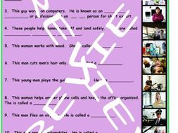 Jobs and Professions 3 Photo Worksheet Set