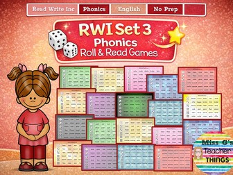 Read Write Inc (RWI) phonics set 3 sounds: Roll and Read/write colourful fun board games