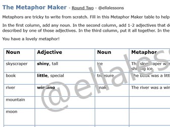 The Metaphor Maker - @ellalessons - KS2, KS3 - Creative Writing