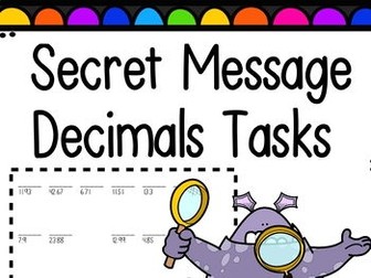DECIMALS Secret Message Tasks/Printables (covers rounding and adding)
