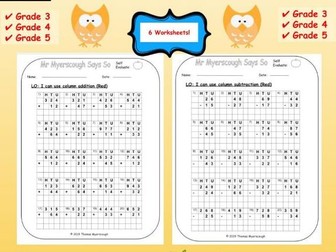 Addition & Subtraction: Using Column Method