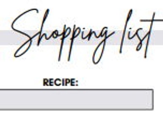 Shopping Skills Worksheet