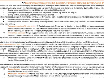 Superpower Revision Notes- Geography Edexcel 2016 A level