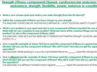 AQA GCSE PE Analysis of Performance New Spec - Templates