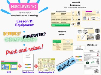 Hospitality and Catering - Unit 1 -Lesson 11. Equipment 2025