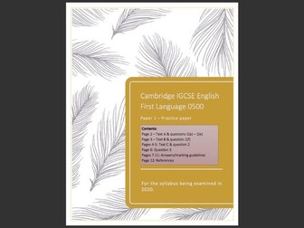 Cambridge IGCSE 0500 English Language Practice Paper 1