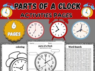 Parts of a Clock: Labeling Worksheet