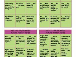 Future Perfect Tense Tic-Tac-Toe or Bingo