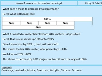 Increasing / decreasing by a percentage
