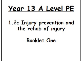 OCR A Level PE - Injury Prevention Work Booklets One and Two