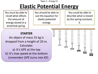 AQA GCSE Energy - Elastic Potential Energy