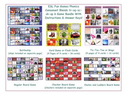 Phonics Consonant Blends tr-sq-sc-sk-sp 6 Game Bundle