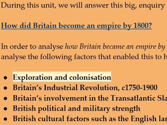 KS3 History Scheme: How did Britain become an Empire by 1800?