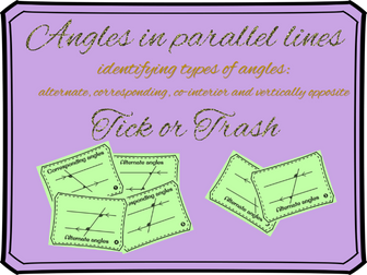 Angles In A Parallel Line Tick Or Trash
