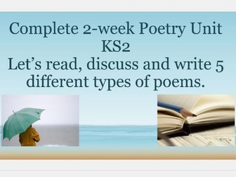 KS2 Water Poetry Unit  - 2 weeks of lessons and worksheets