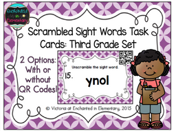 Scrambled Sight Words Task Cards: Third Grade Set