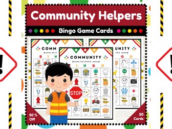Community Helpers Bingo Game Cards : Exploring Essential Occupations with Fun