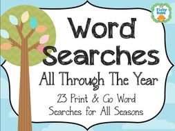 Word Searches All Through The Year - Holidays and Seasons