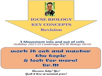 Movement into and out of cells Worksheet