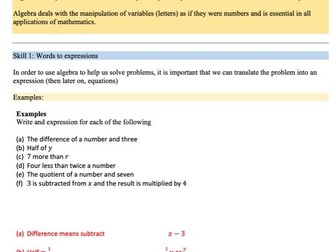 Algebraic techniques - level 2 - learn at home