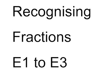 Recognising Fractions Functional Maths E1 to E3 Slides (Set 8)