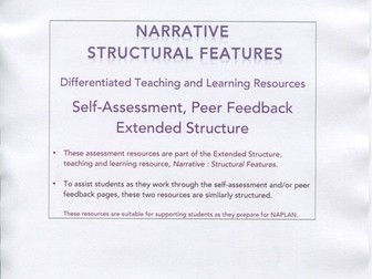 Narrative Structural Features : Self-assessment and Peer Assessment