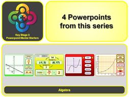 KS3 Maths Mental Starters: Algebra - Gradients